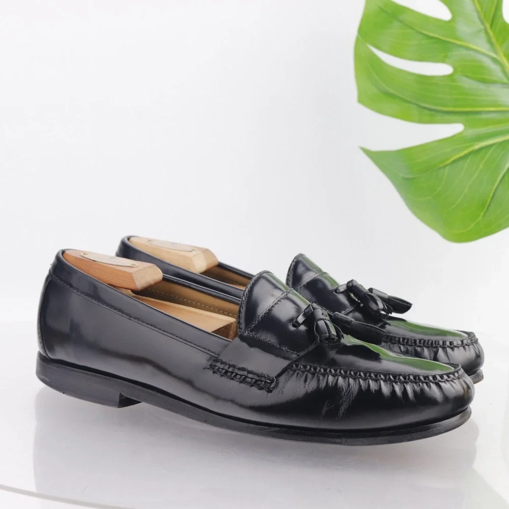 Cole Haan Mens Pinch Grand Tasseled Loafers Size 10 M Black Leather Dress Shoes